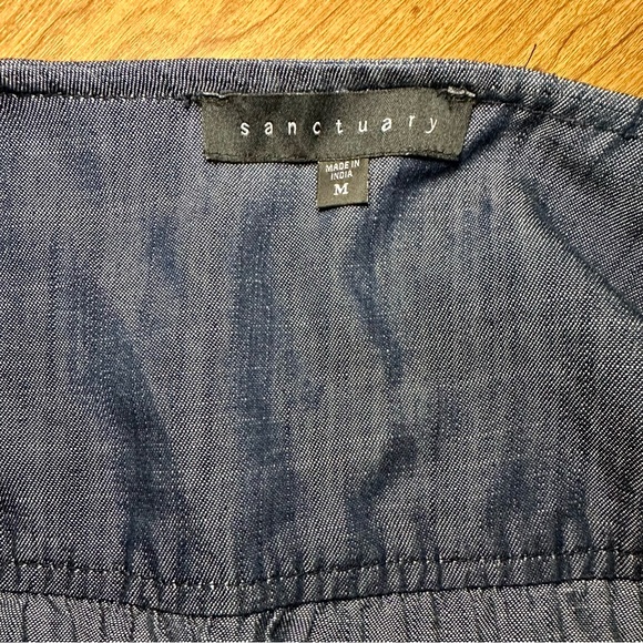 Sanctuary Chambray Tensel Bell Sleeve Top size M - Picture 5 of 5